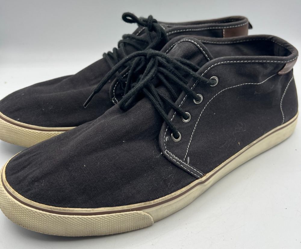 Gap Mens Casual Chukka Sneakers Size 11 Black Brown Canvas Lace Up Shoes Textile